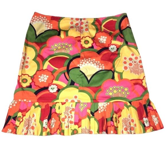 Nathalie Seaver Boutique Bright Mod Print Accordion Pleat Pencil Skirt SZ 2 - Picture 3 of 9